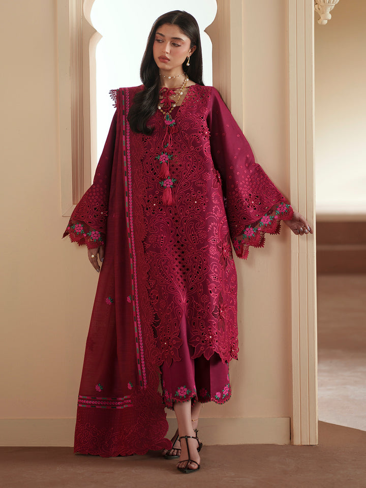 3-PC Unstitched Embroidered Lawn Mashriq By Bin Ilyas | D-113-B