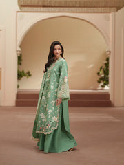 3-PC Unstitched Embroidered Lawn Mashriq By Bin Ilyas | D-117-A