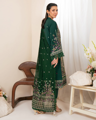 3-PC Unstitched Embroidered Swiss Voil By Johra | JS - 14