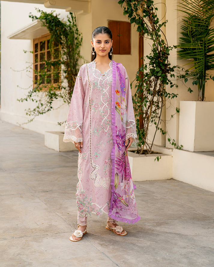 3-PC Unstitched Embroidered Lawn Aashiyana By Roheenaz | RNZ-04A