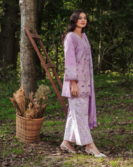 3-PC Unstitched Embroidered Lawn Silent Pine Tale By Afsanah | AL-104