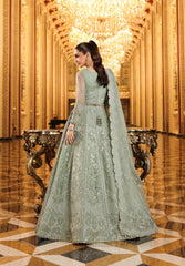 3-PC Unstitched Embroidered Organza Stardum Foirmals By Elaf Premium | ESH-03 LIME LIGHT
