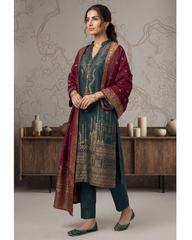 3-PC Unstitched Lawn Broshia Banarsi Mashaim By Tawakkal Fabrics | D-2804