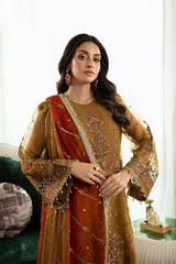 3-PC Unstitched Embroidered Suit Dehleez By Raeesa Premium | Dl 1034