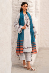 USE- 9119 | 3Pc Unstitched Suit Embroidered Lawn Summer Basic By Jazmin