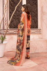 MT-493 | 3PC Unstitched Embroidered Printed Lawn Mehtab By Johra