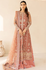 3-PC Unstitched Embroidered LU'ZELLA By Farasha | Vintage Rose