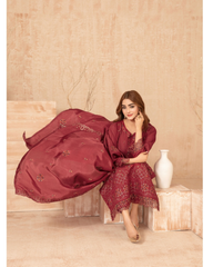 3-PC Unstitched Embroidered Grip Shawl Nisrine By Tawakkal Fabrics | D-4984