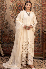 SF-225 | 4PC Unstitched Suit Chikenkari Lawn Shafaq By Johra