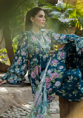 3-PC Unstitched Digital Printed Lawn By Elaf | AZURE FERN