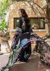 3-PC Unstitched Digital Printed Lawn By Elaf | MIDNIGHT BLOOM