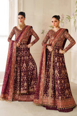 3-PC Unstiched Embroidered Net By Baroque |  CH14-05