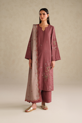 3-PC Unstitched Embroidered Slub Khaddar By Iznik | UE-581