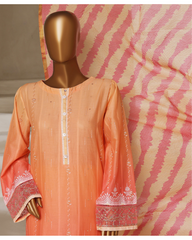 3-PC Stitched Embroidered Digital Printed lawn By Hztextiles | PSJ-028