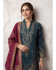 3-PC Unstitched Lawn Broshia Banarsi Mashaim By Tawakkal Fabrics | D-2804