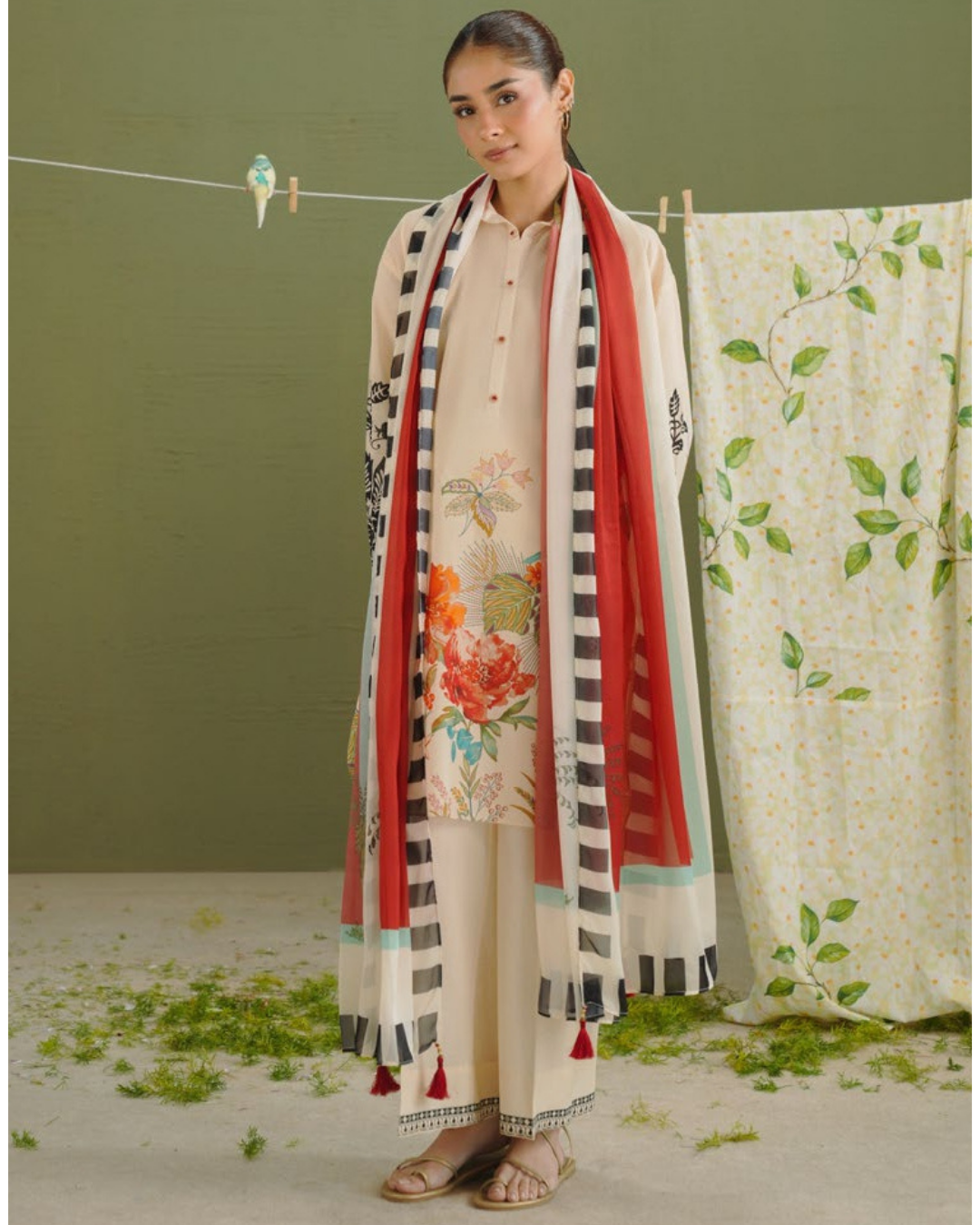 3-PC Unstitched Digital Prints Coco By Zara Shahjahan | Vera-3A