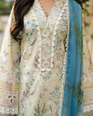 3-PC Unstitched Embroidered Lawn Aashiyana By Roheenaz | RNZ-05B