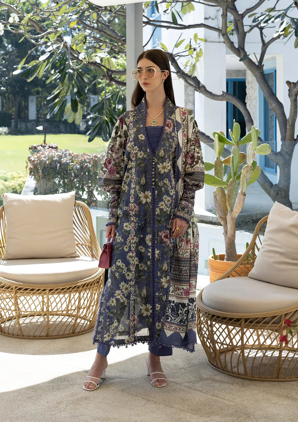 3-PC Unstitched Digital Printed Lawn Santorini By Elaf Premium | EPN-6A