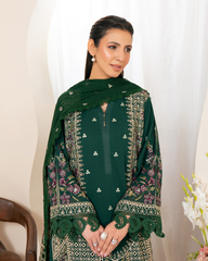 3-PC Unstitched Embroidered Swiss Voil By Johra | JS - 14