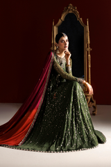 3Pc Embroidered Chiffon Unstitched Frock Suit By Iznik
