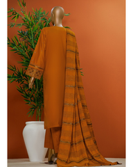 3-PC Unstitched Digital Print Embroidered Muse By Hztextiles | SSE - 102