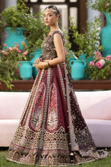 3Pc Suit – Embroidered Printed Raw Silk Unstitched with Net Panels Emara By Nureh
