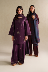 3-PC Unstitched Embroidered Slub Khaddar By Iznik | UE-576