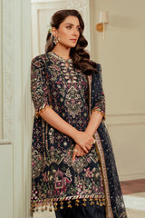 CH13-07 | 3Pc Unstitched Suit Festive Embroidered Silk Chantelle By Baroque