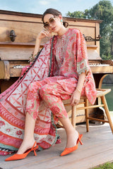 MPT-2513-A | 3Pc Unstitched Suit Printed Lawn Spring Summer 25 M Print By Maria B
