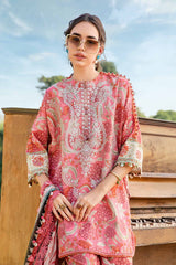 MPT-2513-A | 3Pc Unstitched Suit Printed Lawn Spring Summer 25 M Print By Maria B