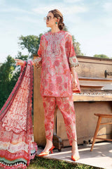 MPT-2513-A | 3Pc Unstitched Suit Printed Lawn Spring Summer 25 M Print By Maria B