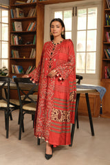 JH-766 | 3 Pc Unstitched Suit Embroidered Winter Collection Icon By Johra