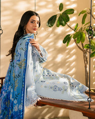 3-PC Unstitched Embroidered Lawn Aashiyana By Roheenaz | RNZ-07B