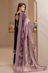 D-422 Unstitched - 3piece - Embroidered Velvet by Baroque