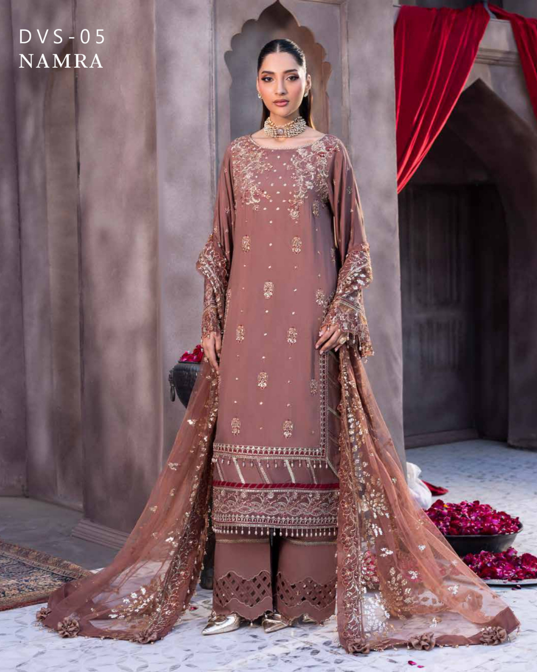 3-PC Unstitched Luxury Viscose Noor E Fajar Dehleez By Raeesa Premium | Namra