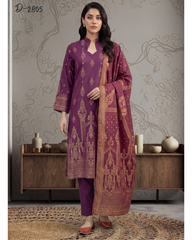 3-PC Unstitched Lawn Broshia Banarsi Mashaim By Tawakkal Fabrics | D-2805