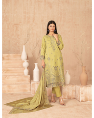 3-PC Unstitched Embroidered Grip Shawl Nisrine By Tawakkal Fabrics | D-4983