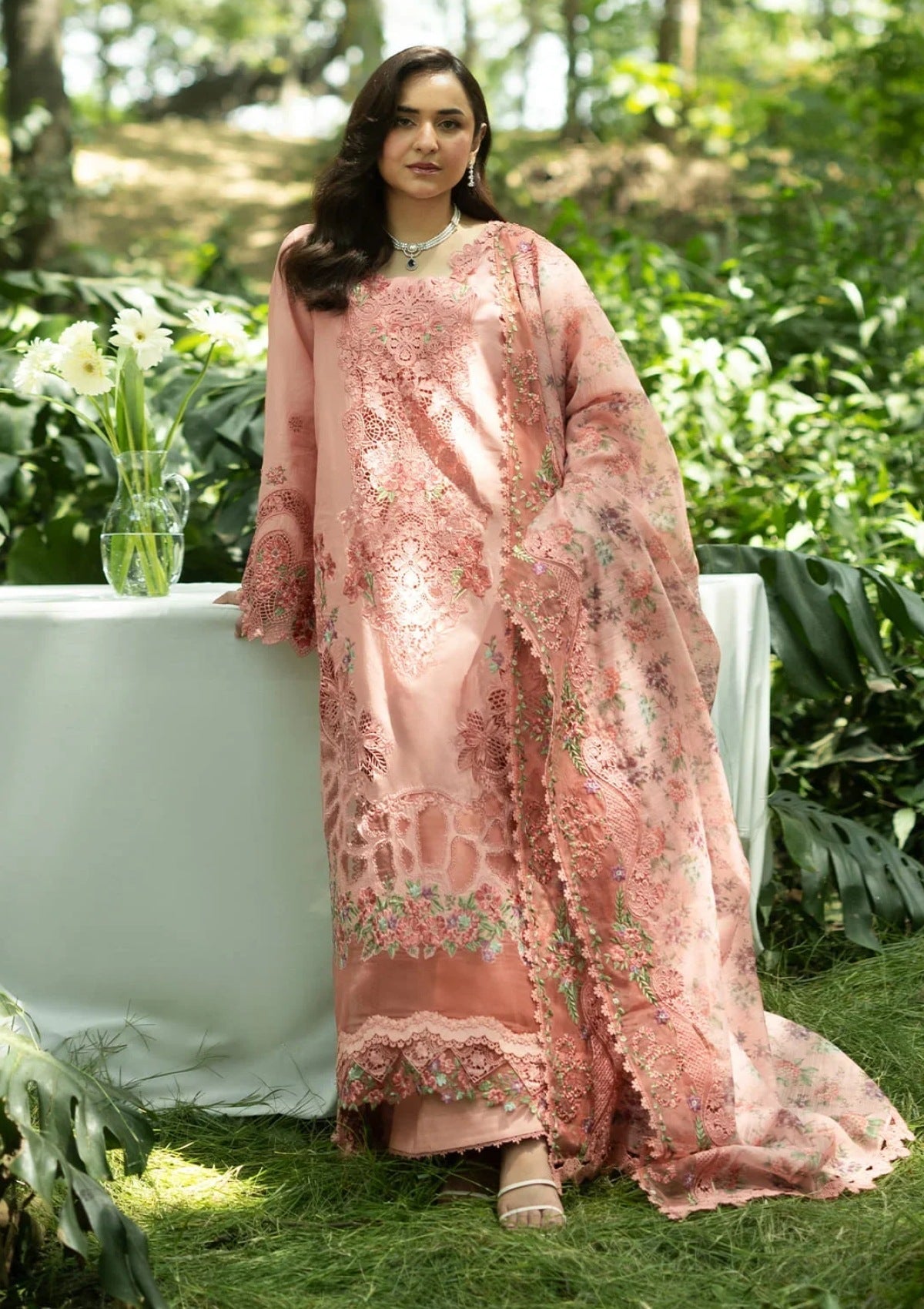 3-PC Unstitched Embroidered Luxury Lawn By Elaf | ELQ-5A