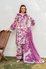 3-PC Unstitched Embroidered Lawn By Iznik | UE-376 Printed Lawn