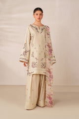 3-PC Unstitched Embroidered Exclusive Lawn By Iznik | UE-627