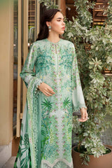 MPT-2514-A | 3Pc Unstitched Suit Printed Lawn Spring Summer 25 M Print By Maria B