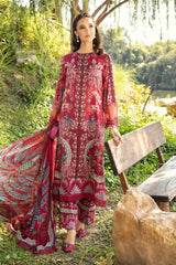 MPT-2514-B | 3Pc Unstitched Suit Printed Lawn Spring Summer 25 M Print By Maria B