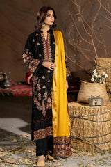 JH-654 | 3 Pc Unstitched Suit Embroidered Peach Leather Amalia By Johra