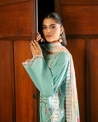 3-PC Unstitched Embroidered Lawn Aashiyana By Roheenaz | RNZ-08B