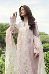 PS-09 FARVA | 3PC Unstitched Suit Embroidered Festive Lawn By Qalamkar