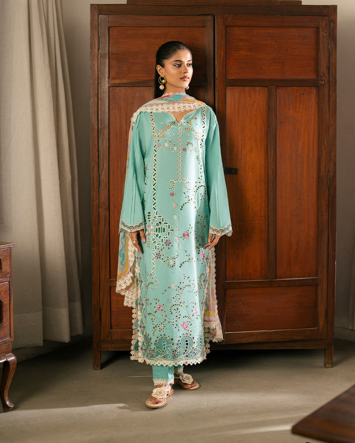 3-PC Unstitched Embroidered Lawn Aashiyana By Roheenaz | RNZ-08B
