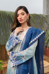 JK-07 ELZA | 3Pc Unstitched Qline Lawn Collection By Qalamkar