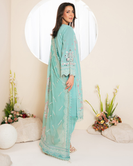 3-PC Unstitched Embroidered Swiss Voil By Johra | JS - 15
