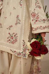 3-PC Unstitched Embroidered Exclusive Lawn By Iznik | UE-627