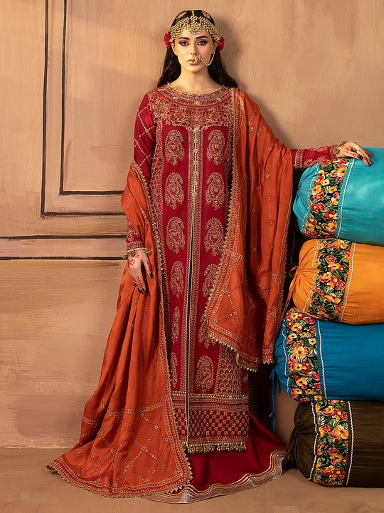 1516 - B | 3 PC - Unstitched Luxury By Binilyas